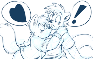 chu.png I'm thinking of making my sketch commissions more sketchy like this, instead of inking them XP. But yeah, two generic characters doing something, I was bored XP.