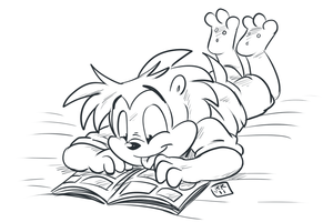comicreadin.png Commission sketch for foxlover91 of a hedgehog called Eric reading a comic book. Eric belongs to SergioNekitosso