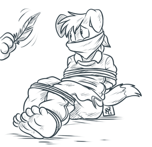 skylerbound.png Commission sketch for firewolf66 of his border collie character all tied up and shit like that.
