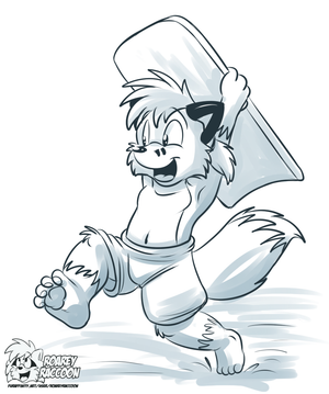edgecub.png This be edgefox as a cub about to leap into the sea!