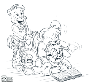 munkpile.png Sketch commission for alvin11 featuring his character with twilitsonata , Alvin and Simon all piled on top of eachother like the silly shits that they are. Well okay alvin11 is touching Alvins' ass instead but hey.