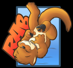 rabbadgesmall.png Con badge commission for ssithl of his otter character chillin' XP.