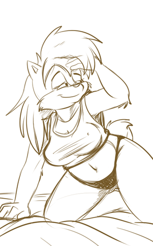 sallysketch.png Had a go at sketching a female body for once XP. Tis supposed to be Sally from the Sonic franchise. My level of success is debatable!