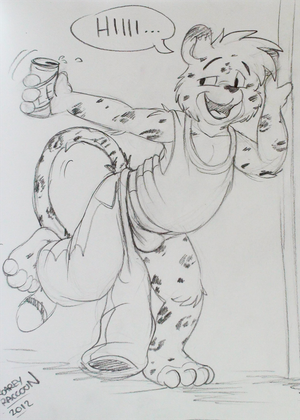 kensarosketch.png Sketch commission for kensaro , done at Confuzzled 2012. I haven't uploaded a traditional pic in like forever so here you go! I can sort of draw with a pencil, but I've been using a tablet for 8 years and now pencil feels weird.