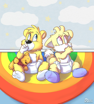 milobofinsmall.png Commission for malymilo featuring his character and oopsiedaisybogie sitting about and stuff XP.