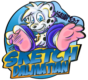 sketchbadged.png My half of a paw badge trade for sketchdalmatian XP. Hope you like it man XP.