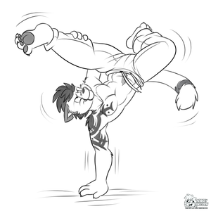 seanbdnce.png Sketch commission for kyyanno featuring his cougar character, Sean, doing some dance move thingy. I rarely use a photo reference for poses but I had to with this one, haha.