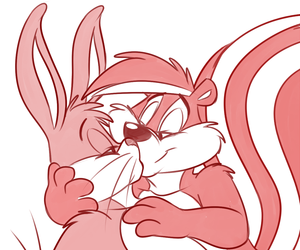 pepebugskiss2.png Another little sketch of these two XP. Doodled this to relax a bit, listening to Bill Hicks comedy routines. Why I consider that relevant I will never know.