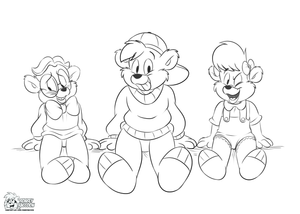 kitmollyoscarpaws.png Sketch for an anonymous commissioner of Kit Cloudkicker, Molly and Oscar from Talespin XP.