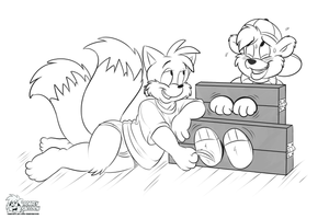 tailstickleskit.png Sketch for anonymous of Tails tickling Kit Cloudkicker in stocks XP.