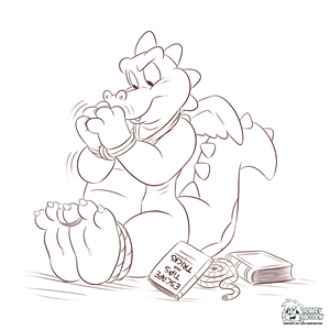 ordstruggle.png Sketch commission for anonymous of Ord from Dragon Tales tying himself up and escaping again. Or something like that XP.
