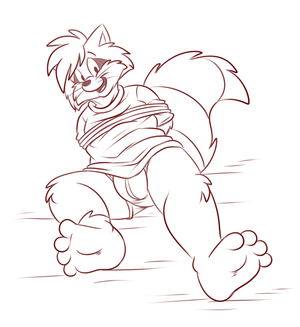 roarbigthighs.png "Oooh baby, that's what I like!"
https://web.archive.org/web/20150513092122/https://www.youtube.com/watch?feature=player_detailpage&v=CG9-SCVc-E0#t=561
Quick little sketch to warm up for commission stuff later tonight. I drew some of my favourite things XP. Simple rope bondage, small, chunky feet and big thick fuckin' thighs. Oh and t-shirt + underwear. And Roarey. Faggot.