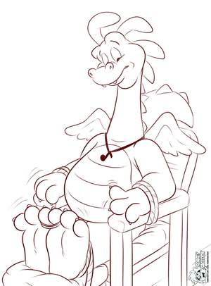 zakstruggle.png Sketch commission for anonymous, continuing this little series of Dragon Tales characters XP.