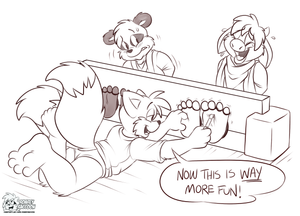 codynoritails.png Sketch commission for anonymous, featuring Cody Calf from Moo Mesa, Lord Noriyuki from Usagi Yojimbo and Tails XP.