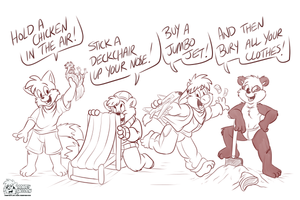 chickensong.png A slightly more unconventional commission for anonymous. A parody of a parody song. Tis The Chicken Song from Spitting Image XP.