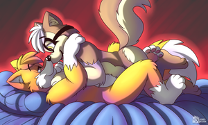malloyspeakcuddle.png Loooong overdue commission for doctorpup of his character snuggling with his bf thespeakingwolf XP.