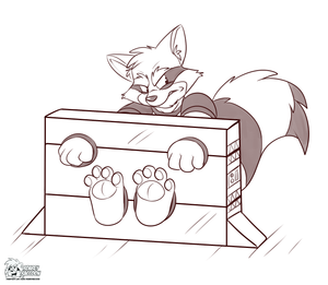 rocketstocks.png Oldish sketch commission for anonymous, featuring Rocket Raccoon in some stock thingies.