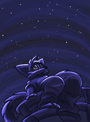 tailsnightsky.png It's too late to be drawing but I faffed around in photoshop for a bit regardless. The result is pretty shit but I'll share it anyway XP.
