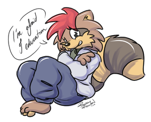 afraidedu.png Couldn't sleep so I'm tiring myself out by drawing and typing crap. As a little kid I adored education, the whole academic learning experience shit. Not quite sure what precisely about my past changed that attribute but I'm these days afraid of education. I've been built up by people as being really intelligent for so long I'm now afraid of failing to live up to that idea, so I'd rather not try and have that excuse to fall back on. I feel sick when I need to write essays, I can't cope being in classrooms XP. Probably why I'm still not finished with my university degree despite starting the course like 4 years ago. I keep having to drop out and miss years because it's too much.
I could have a career if I wasn't a fucking mess XP. I actually despise talk of accomplishment these days. When someone talks about how they succeeded in school/uni I feel both infuriated and ashamed. Bastard XP.