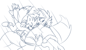falling.png Some Tails fanart yo, because I'm an ultra fan. I might bother to finish this in the future, add a real sky in there and shit. For now though it's just a quick sketch.