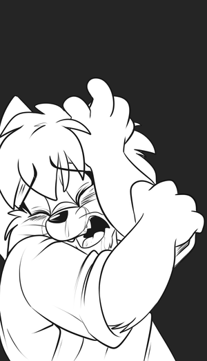 roargrief.png I thought I'd have a go at drawing an expression more complicated than my usual variation of "gigglefuck happy" (as cute as that is); first idea that popped into my head was "grief". Go figure. Anyway, gave it a go XP.