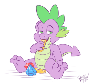 spikegemeater.png Sketch commission for anonymous, featuring Spike from that My Little Pony show thingy.