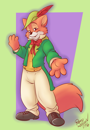 dapperrobin.png Coloured sketch commission for straitfox of Robin Hood in fancier attire XP.