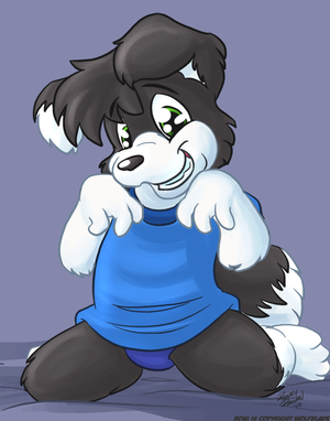 ronibeg.png I was watching wolfblade doing his livestream thang and felt like drawing myself. So I drew Roni. Again. He has such fun ears man. This guy belongs to wolfblade , obviously XP.