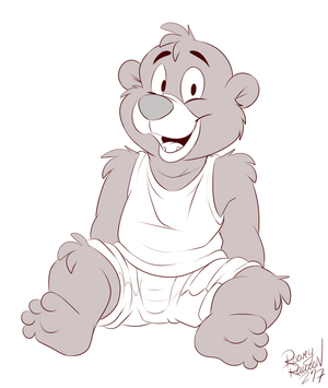 balookid.png Sketch commission for anonymous, featuring a cubbified version of Baloo from TaleSpin XP.