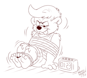 teddytied.png Sketch commission for anon, featuring an obscure character from TaleSpin called Teddy XP.
