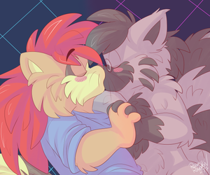 oliroarzks.png A gay kissy thing featuring Roarey and [iconname]IBp[/iconname] XP.

Please consider supporting me on patreon, if you like my cartoony shit!
https://www.patreon.com/roareyraccoon

Or you can donate via paypal XP.
https://www.paypal.me/roareyraccoon