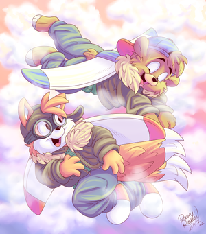 flyboys.png Random drawing of Tails and Kit flying about, for a long-time patron XP.