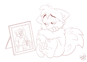 curiousdpc.png Sketch commission for [iconname]CuriousFerret[/iconname], featuring his cute ferret character in a melancholy moment XP.
