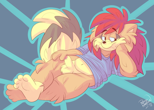 roarcherlx.png Just a random sketch for general practice. Bottomless, feet and peen practice.