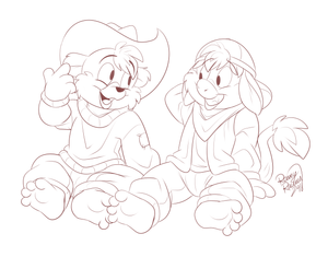 kitncodyhats.png Sketch commission for anon, featuring Kit Cloudkicker from TaleSpin and Cody Calf from Wild West C.O.W.-Boys of Moo Mesa. Trying on each other's hats. With cuter feets XP.

I have a patreon if you want to support me, here:

https://www.patreon.com/roareyraccoon

I also have a Ko-Fi page:

http://ko-fi.com/roareyraccoon

Or you can donate via paypal XP.

https://www.paypal.me/roareyraccoon