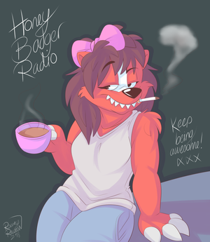 hnybdgrs.png Little bit of fanart I doodled for the lovely folks behind Honey Badger Radio, for their men's rights activism work XP.

https://www.youtube.com/channel/UC595wqznMGuY2mi6DKx-qnQ

Please consider supporting me on patreon, if you like my cartoony shit!
https://www.patreon.com/roareyraccoon

Or you can donate via paypal XP.
https://www.paypal.me/roareyraccoon

I also have a telegram group for free expression!
https://t.me/joinchat/ImszVg-Cc9ZsE1aTI1l0gg

And a Discord server!
https://discord.gg/9DAetD6