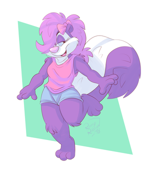 fifiiiiiii.png I joined the Honey Badger Radio discord recently and when I go to a new place I tend to chuck some art about as an icebreaker. Someone in the group said Fifi La Fume would look cute in my style, so I doodled this XP.