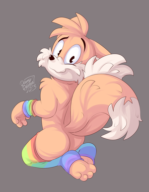 tailsthisocks.png Random piccy of Tails in some big rainbow socks. But you can see that for yourself XP.