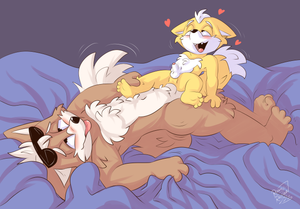 foxndadbow.png Commission for [iconname]IBp[/iconname] of Fox McCloud and his dad XP.