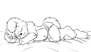  Quick sketch of Roni sleeping, done during a wolfblade livestream for a larf. Roni is copyright wolfblade .