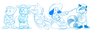  Few quick sketches of some of my fave cartoon characters XP.