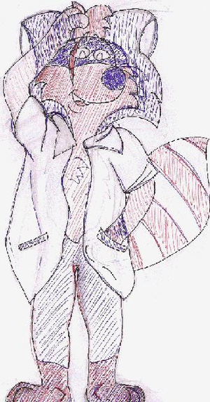  I saw this meme in the gallery of waccoon and couldn't resist doing it myself. The basic idea is to post the oldest furry piece of artwork that you have, preferably the first furry pic you ever made. I can't find the very first ever, but I do have the first pic I've ever made of my own character, Roarey. I drew this in biro back in 2003, heavily based on Ralph from The Raccoons. Good lord, lol.