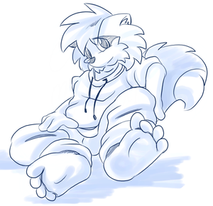  Another quick sketch done during a Livestream session. Roarey is showin off his feets =(.