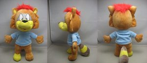  Here are pics of the initial design of the Roarey plush, before changes are to be suggested. I'm putting these here to get your feedback, so when we chat again with the factory, to start making alterations, we've a good idea what people are looking for. I've already made a note of shortening the nose/snout a bit. At the moment the eyes are just printed on paper, for the real thing they will be made out of stitching by computer, so they will be very durable and look great. But yus, I'd like your feedback if you wish to give it.
If you want to pre-order a plush they're just $20 plus postage and you can order them from here (just select the relevant option - anyone outside UK or Europe just select the USA option and enter your details as normal):
http://rubbishgifts.com/roareyplush.aspx 