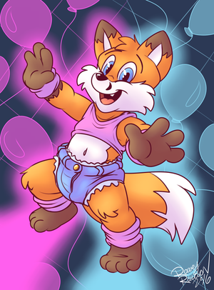 80sgkenny.png Coloured sketch commission for kennykitsune of his character in one of my silly 80's flamboyant pic things XP.