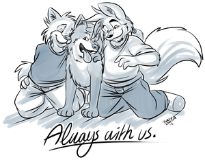 dakota.png A commission for wolfblade and his partner wolfie featuring a beloved pet named Dakota, who passed away recently. Doing this made me paranoid I'd screw it up, due to the sentimental nature of the piccy XP. First time I've drawn a non-anthro dog, rofl, and I call myself a furry XP.