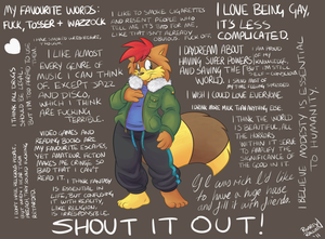 shoutout.png Ancient meme thing I've wanted to do for ages XP. Just some random things about me and all that boring shit.
