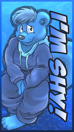 shy copy.png Here's a sample of one of three designs for badges I'm selling at Confuzzled this weekend. The badges are all to do with how huggable you are XP. You can see the other two designs at the convention, these badges are exclusive to Confuzzled so if you want one come and find me in the Dealers' Den XP. Each badge will be laminated and ready for you to hook up to your lanyard and wear around your neck XP.